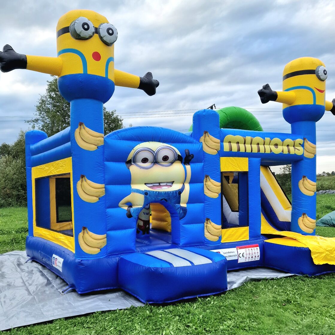 Minioni piepūšamā atrakcija noma bērnu pasākumam
