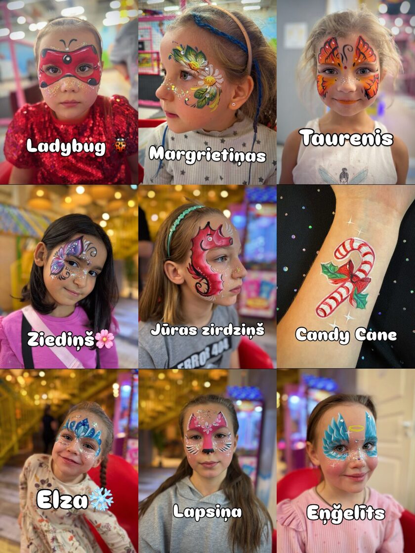 Sejas apgleznošana bērnu ballītēm un pasākumiem